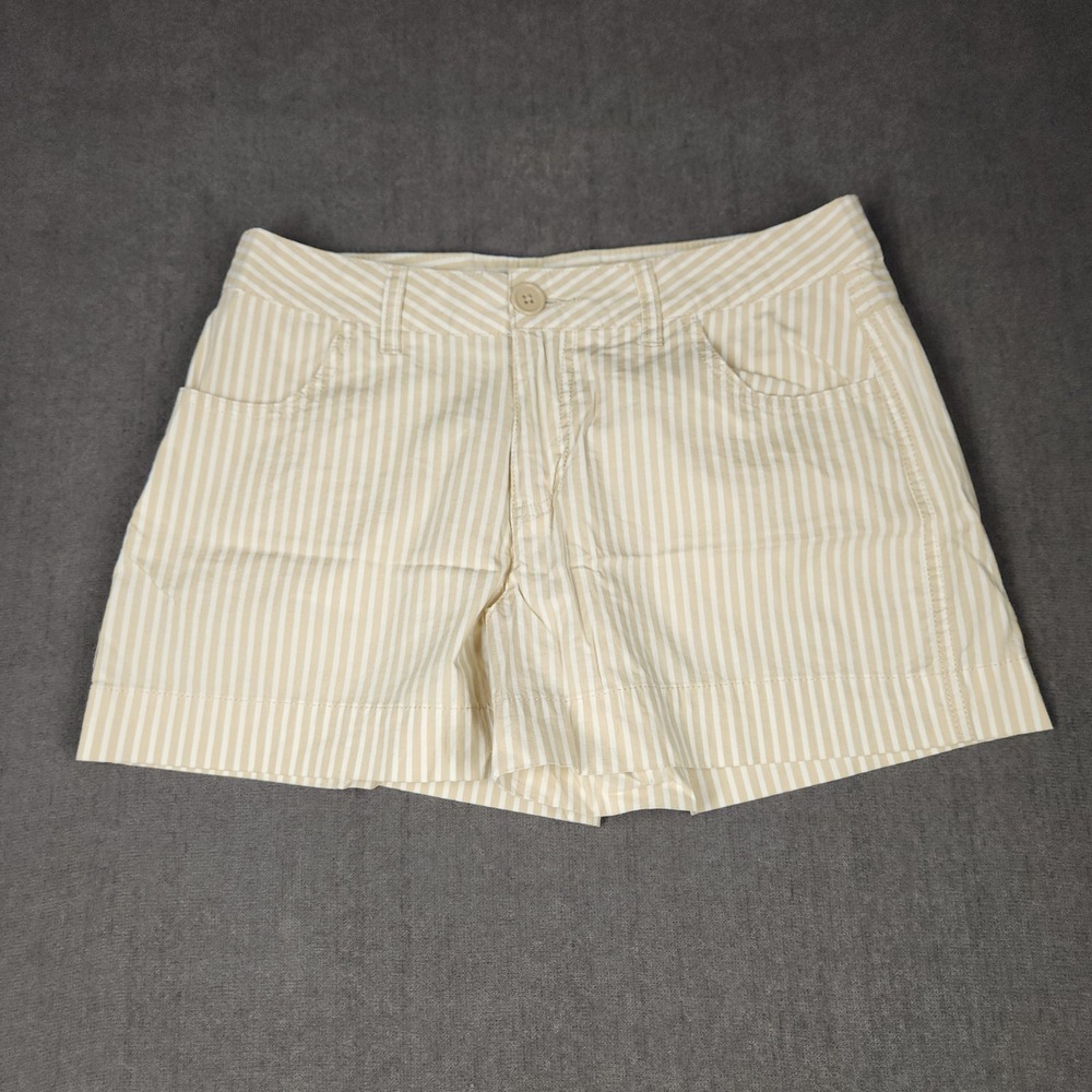 Mix & Co Short‎ Womens Size Small Tan and White Striped Cotton Blend